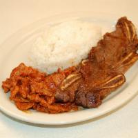 Spicy Pork & Kal-Bee Combo Plate · Half Spicy Pork  and   2 pieces Beef short rib .