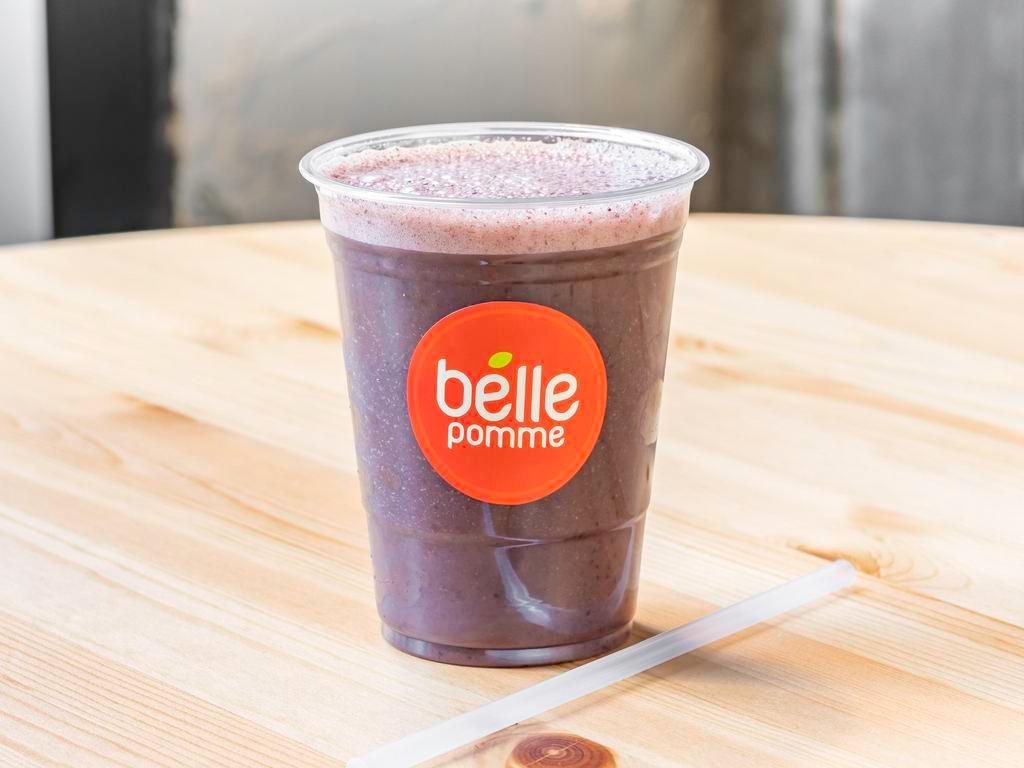 The Blues Smoothie · Blueberry, banana, spinach, oat milk and coconut water.  16 oz.