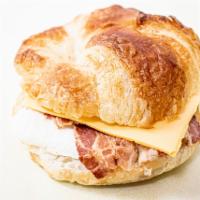 Bacon Egg & Cheese Croissant · Large Croissant inside Bacon Egg & Cheese