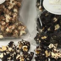 Chocolate Covered Popcorn · Popcorn covered in our rich Belgian milk or dark chocolate.

