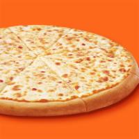 Classic Cheese Pizza · Large round pizza with cheese.