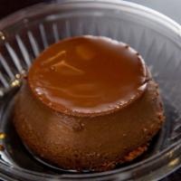 Chocolate Flan · Chocolate custard (contains eggs and milk).