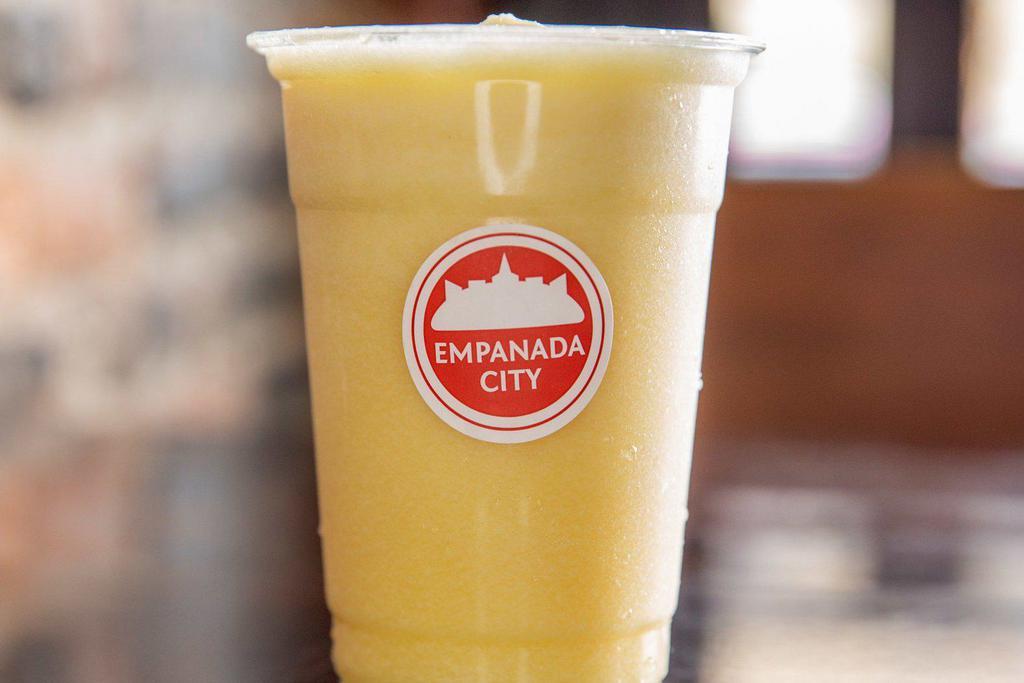 Sonia’s Pineapple Smoothie · Pineapple juice, bananas, pineapples, strawberries, yogurt (contains milk) and ice.
