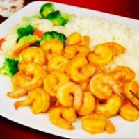 3. Shrimp Teriyaki · Served with Steamed Rice & Mixed Steamed Vegetables.