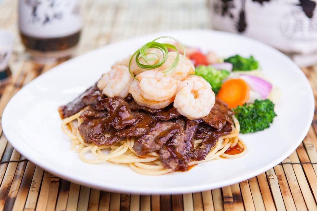 5. Beef & Shrimp Teriyaki · Served with Steamed Rice & Mixed Steamed Vegetables