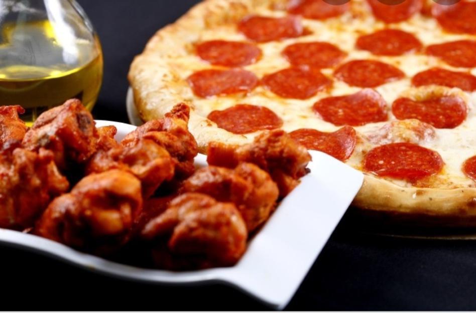 Large 1 Topping Pizza · Served with 10 wings