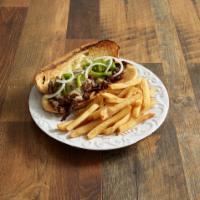 New York Steak Sub · Steak, onions, peppers, mushrooms, spices and mozzarella cheese.