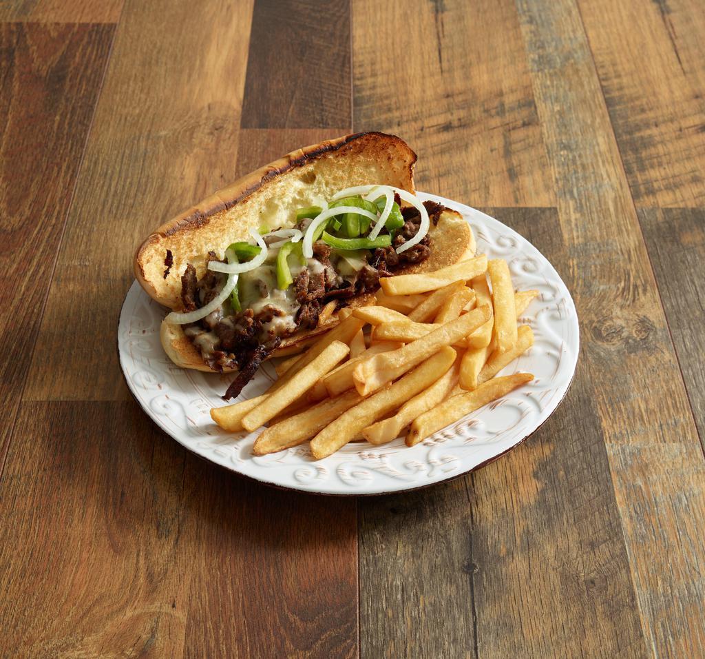 New York Steak Sub · Steak, onions, peppers, mushrooms, spices and mozzarella cheese.