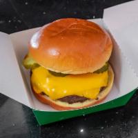 Sirloin Cheese Burger · 1/3 lb. Beef patty with ketchup, onion, pickles, and yellow American cheese.