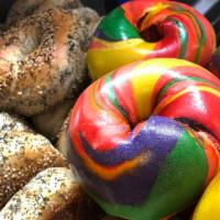 1 Dozen Assorted Bagels · We recommend pairing this with a pound of spread,  found under the cream cheese weight secti...