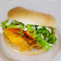 C.B.R. Sandwich  · Chicken cutlet, bacon, ranch, cheddar, lettuce and tomato 