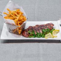 NY Strip Steak & French Fries · 100% Certified Angus Beef NY Strip Served with French Fries.