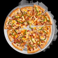 Giant Zesty Veggie Pizza  · Zesty ranch sauce, 100% real cheddar, mushrooms, green peppers, tomatoes, red onions, parmes...