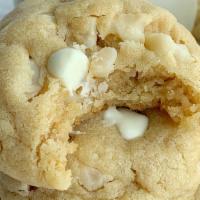 White Chocolate Macadamia Nut · A soft and chewy vanilla cookie loaded with white chocolate chips and macadamia nuts.