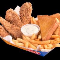 4 Piece Chicken Strip Basket · A DQ® signature, 100% all-tenderloin white meat chicken strips are served with crispy fries,...