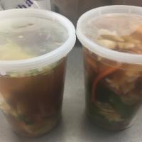 26. Young Chu Wonton Soup · Chicken ,shrimp  pork and mixed  vegetables and wontons 