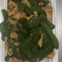 64. Large Chicken with Snow Pea Pods · Poultry.