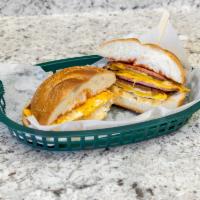 5. Belly Buster Breakfast Sandwich · Eggs, ham, pork roll, sausage, bacon, cheese.