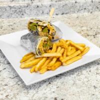 4. Burritos Deluxe · Served with fries, choice of steak or chicken with peppers, onions, rice, beans, jalapenos, ...