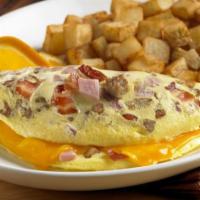 The Meatatarian omelette  (For Meat Lovers) · You don't have to choose, Get it all. Eggs, Cheese, Bacon, Ham, Sausage, and Pork roll omele...