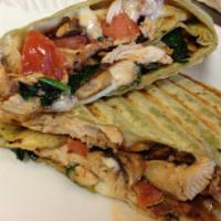Mexican Wrap · Grilled chicken breast, spinach, tomato and melted cheddar.