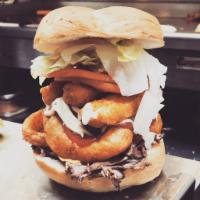 The Big Spoiled Princess · Chicken tenders, french fries, mozzarella sticks, lettuce, tomatoes, ketchup and mayo.