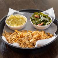 Pulled Chicken Platter · 1/2 pound seasoned, smoked and shredded chicken breasts and thighs comes with 2 sides and ch...