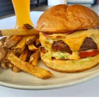 Exit 13 Burger  · 8 oz. burger served with lettuce, tomato, red onion on a buttery bun, served with hand-cut f...