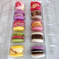 10 Pieces Macaron Variety Pack · 1 of every flavor. Choco-Oreo, blueberry-crunch, berry-strawberry, strawberry-crunch, rainbo...