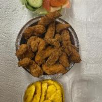 Boneless Fried Chicken Chunks ( Breaded) (ORDER)  · Chicharron de pollo sin hueso Empanizado.
Viene acompañado de :
Arroz blanco ó Amarillo con ...