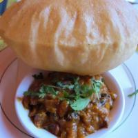 12. Bombay Liver · Chicken liver served with poori bread.