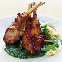10. Lamb Chop · Bone in lamb chops spiced, marinated oven light and barbecued to perfection, served with veg...