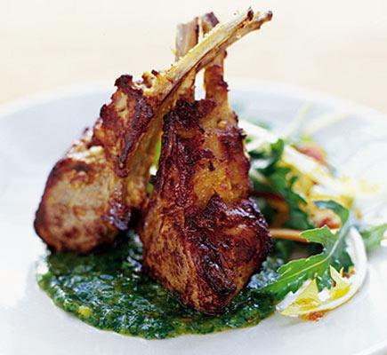 10. Lamb Chop · Bone in lamb chops spiced, marinated oven light and barbecued to perfection, served with vegetable of the day. Served with basmati rice.