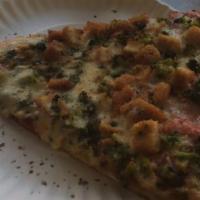 Chicken Broccoli Pizza Slice · 