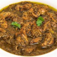 Chicken Kali Mirch · Tender chicken cooked in fresh ground black peppercorn, ginger and garlic in a fairly hot sa...