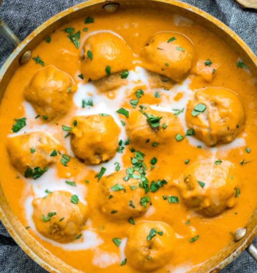 Malai Kofta · Mix vegetables and cottage cheese dumplings with cashew nuts in tomato gravy. Served with portion of rice.