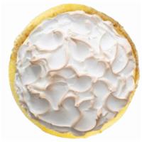 Lemon Meringue Pie · Filled with a tangy lemon spread and topped with cream cheese frosting, lemon curd, and meri...