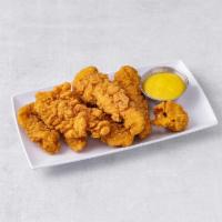 Chicken Tenders · Served with honey BBQ.