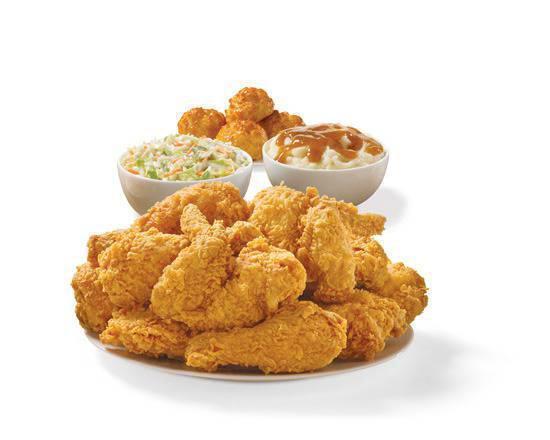 Twelve Piece Mixed Chicken Meal · Twelve pieces of Mixed Chicken with two large side and four Honey-Butter Biscuits.