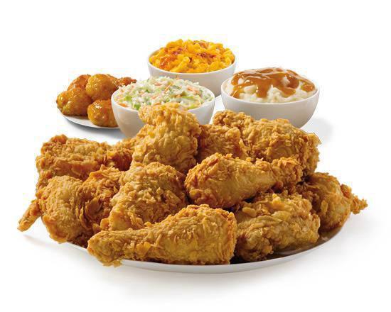 Eighteen Piece Mixed Chicken Meal · Eighteen pieces of Mixed Chicken with three large sides and six Honey-Butter Biscuits.
