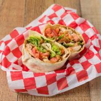 12. Chicken Breast Club Wrap · Grilled chicken breast, bacon, lettuce, tomatoes and basil mayonnaise, wrapped in a flour to...