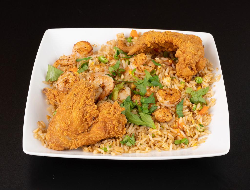 Shrimp Fried Rice · Comes with 2 wings.