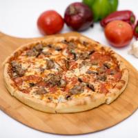 Bella Pizza · Pepperoni, Italian sausage, mozzarella and pizza sauce.