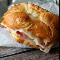 Ham and Cheese Breakfast Croissant · Ham and cheese croissant. Add-ons extra. 