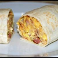 Corned Beef Hash Eggs & Cheese Burrito  · Choose your favorite cheese. Choose your favorite burrito. White,whole wheat, spinach. 
 Cho...