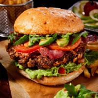  Tex-Mex  1/2 Pounder Angus Beef Burger (burger,pepper jack cheese, avocado, pico de gallo, chipotle mayonnaise, lettuce, tomatoes) · 1/2 lb. Angus Beef Burger, pepper jack cheese, Avocado, pico de gallo, Chipotle mayonnaise, ...