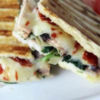  Smoked Turkey Panini (smoked turkey breast & smoked bacon swiss cheese lettuce tomatoes) · Boar's Head Smoked Turkey and smoked bacon,swiss cheese or choose your favorite cheese, toma...