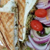  Italiano Panini(shredded grilled chicken roasted peppers fresh mozzarella & pesto sauce) · Shredded Grilled chicken, roasted peppers, fresh mozzarella and pesto sauce. A hot grilled s...