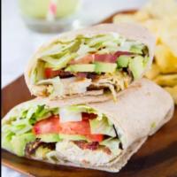 California Wrap Special (grilled chicken cheddar lettuce tomatoes avocado & bacon) · grilled chicken, cheddar cheese, lettuce, tomatoes, avocado and bacon. Choose your favorite ...
