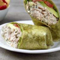  Classic Tuna Salad & Avocado Wrap (tuna salad avocado lettuce tomatoes sweet peppers wrap) · Tuna Salad, avocado, lettuce, tomatoes, sweet peppers. 